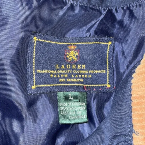 Vtg LAUREN Ralph Lauren Jacket Mens Large  Quilted Corduroy Trim Chore Barn Coat - Picture 10 of 10